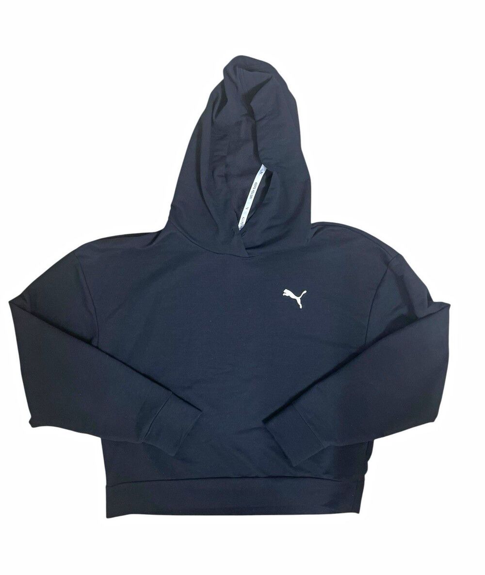 PUMA Women’s S Black Pullover Hoodie dryCELL Logo Long Sleeve